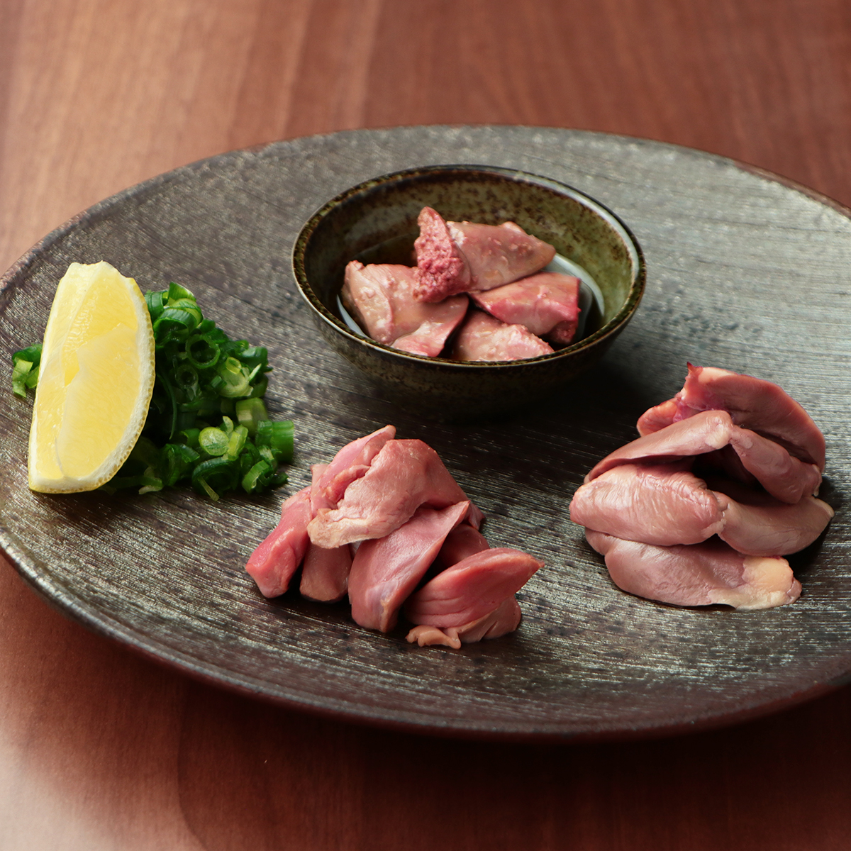 低温調理3種盛り（ズリ、ココロ、肝）